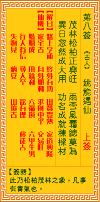 觀音靈簽第8簽