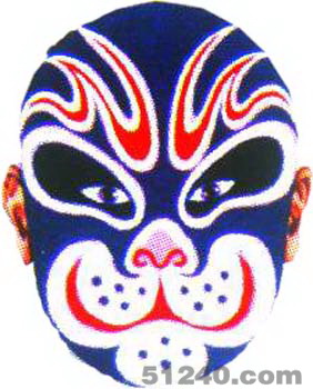 青獅臉譜 - 青獅京劇臉譜圖片 - 青獅臉譜照片
