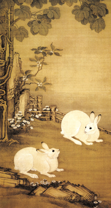 點(diǎn)擊圖片查看原圖 梧桐雙兔圖 冷枚.shtml