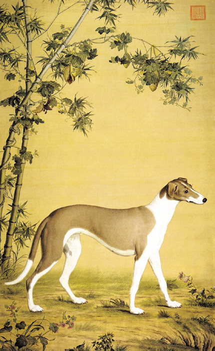 點(diǎn)擊圖片查看原圖 竹蔭西犭靈圖 郎世寧.shtml
