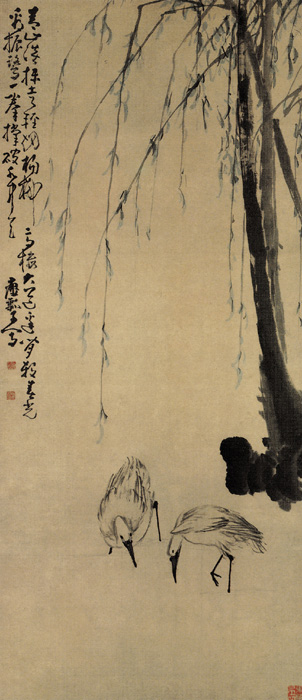 點(diǎn)擊圖片查看原圖 柳塘雙鷺圖 黃慎.shtml