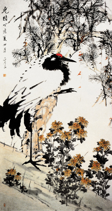 點(diǎn)擊圖片查看原圖 松鶴延年圖軸 虛谷.shtml
