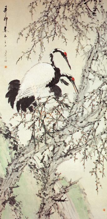 點(diǎn)擊圖片查看原圖 梅鶴圖 虛谷.shtml