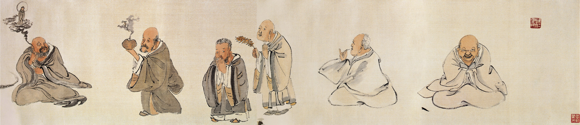 點(diǎn)擊圖片查看原圖 十八羅漢圖 綾本設(shè)色.shtml