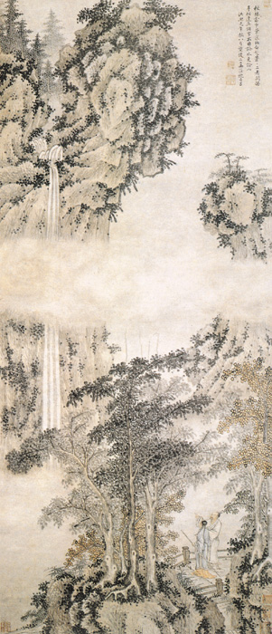 點(diǎn)擊圖片查看原圖 秋林觀瀑圖 沈貞.shtml