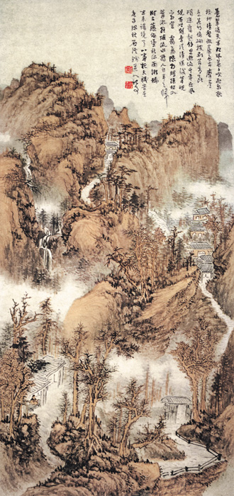 點擊圖片查看原圖 蒼翠凌天圖 髡殘.shtml