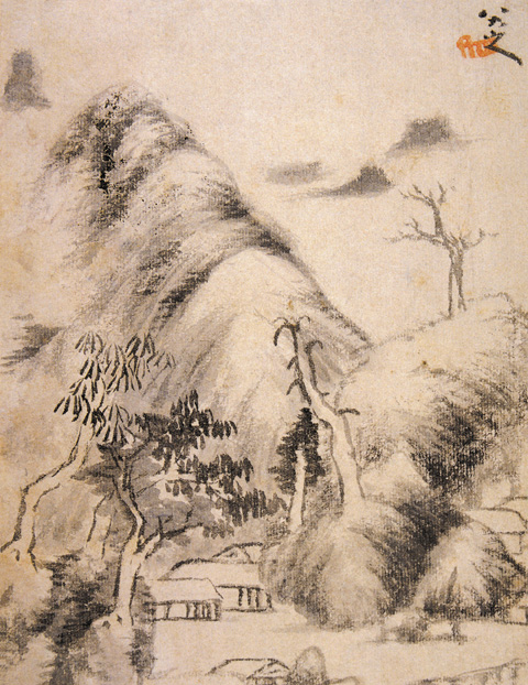 點(diǎn)擊圖片查看原圖 山水斗方圖 朱耷.shtml